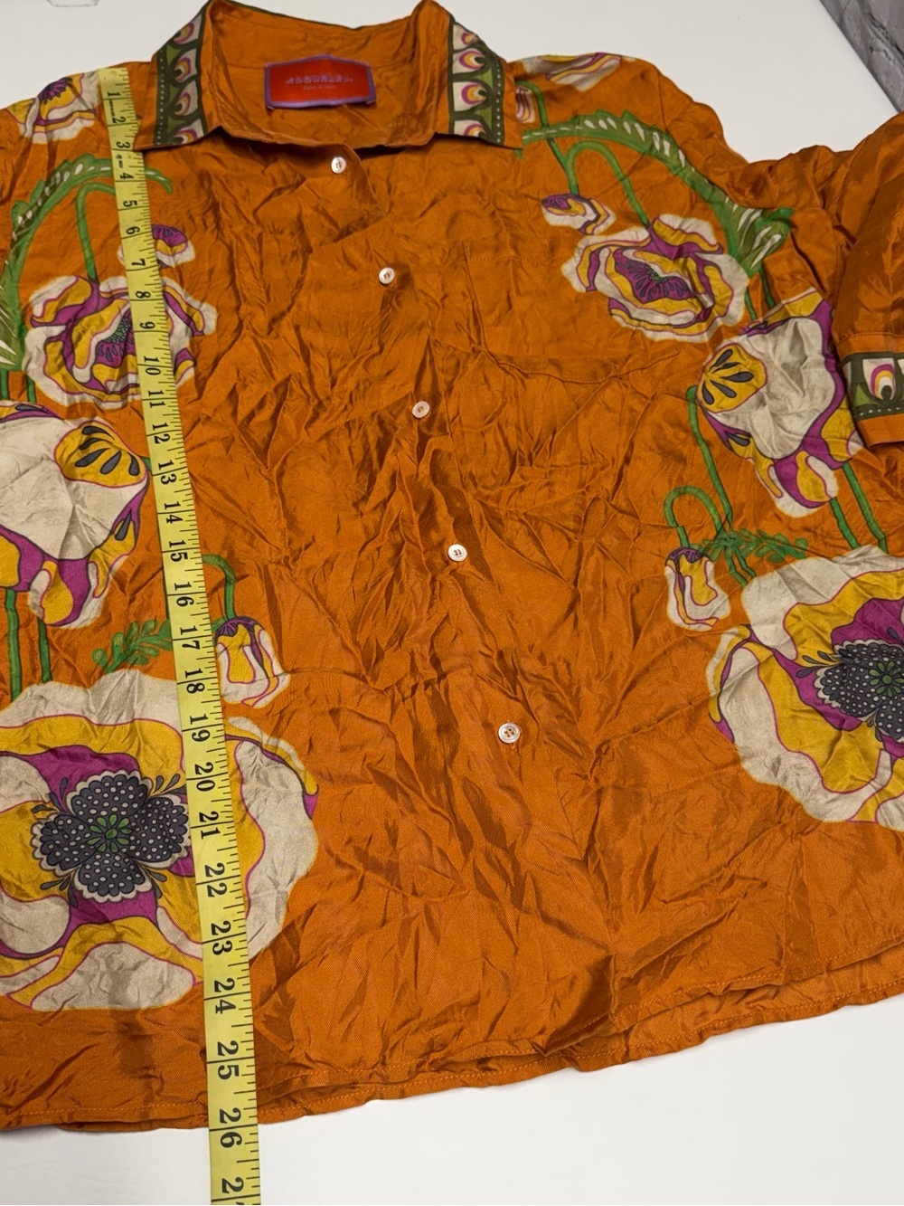 LA DoubleJ silk Orange and Lilac Satin Label Detail size xl - Picture 5 of 10